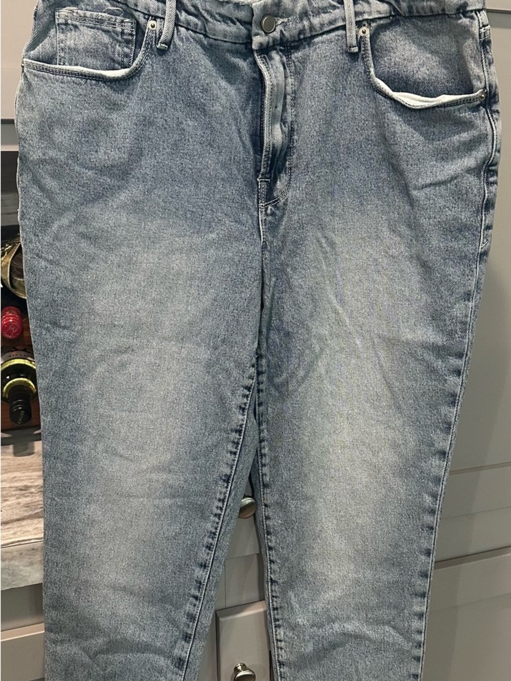 Good American Women’s crop Jeans - Faded Blue Wash